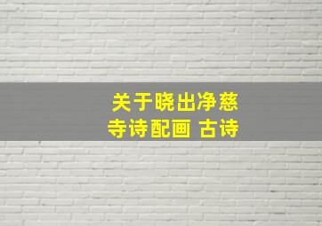 关于晓出净慈寺诗配画 古诗